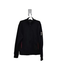 Mini Cooper Jacket Womens Large Black Long Sleeve Elbow Patches Pockets Full Zip